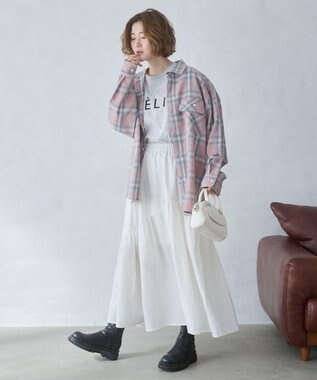 WEGO 【ユニセックス着用ITEM/SMLサイズ展開】オンブレチェックシャツ（LS） 柄3