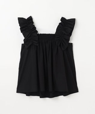 GRACE CONTINENTAL ショルダーフリルトップ ブラック