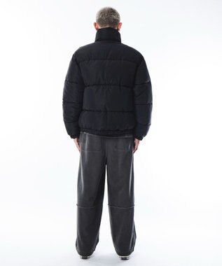 WEGO 【ユニセックス着用ITEM/MLサイズ展開】パファーグラフィックブルゾン ブラック