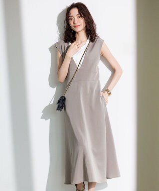 組曲 【洗える・アンサンブル対応】MINAノースリーブ ニット アイボリー系