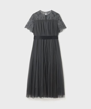 GRACE CONTINENTAL チュールプリーツドレス グレー