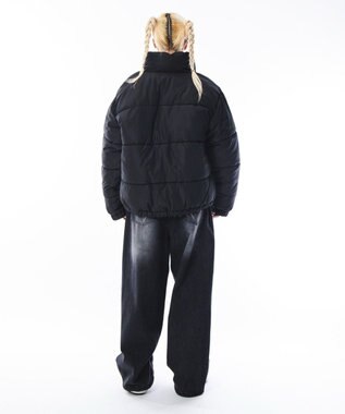 WEGO 【ユニセックス着用ITEM/MLサイズ展開】パファーグラフィックブルゾン ブラック