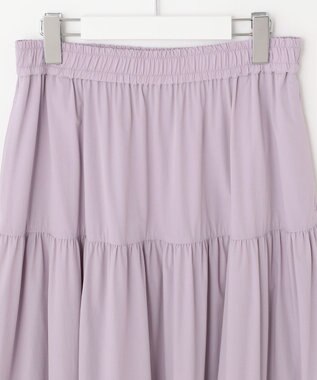 UNFILO 【撥水/UVケア/接触冷感】シャカ楽ストレッチ ティアードスカート ライラック系