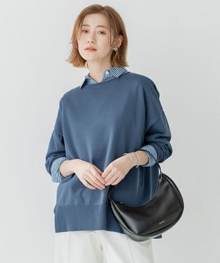 23区 S ストレッチコットンポリエステル ニット ブルー系