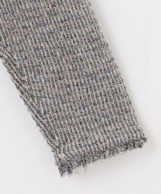 自由区 L ツイーディー ニット ブルーグレー系