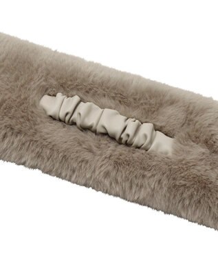 MOONBAT FURLA フェイクファーくしゅくしゅリボンマフラー ベージュ