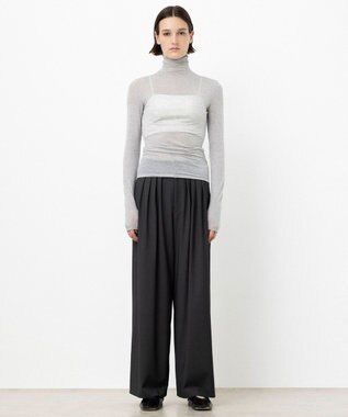 NAVE 【ReNAVE・洗える】シルク混シアータートル ライトグレー系