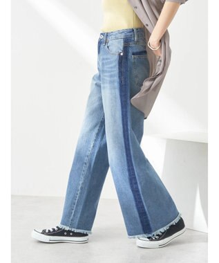 earth music&ecology サイドラインデニムパンツ Medium Indigo