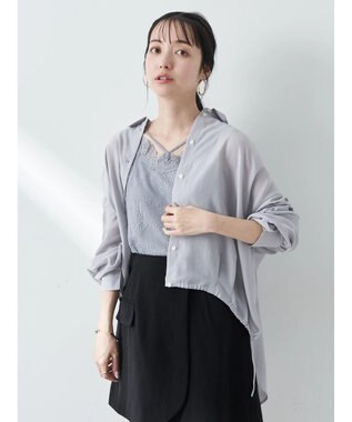 earth music&ecology シアードロストシャツ Light Gray