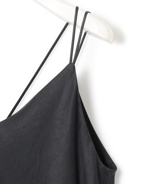 ICB L 【洗える】 アセテートフルダルサテン キャミソールドレス ブラック系