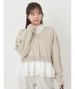 earth music&ecology マルチｗａｙペプラムニットカーディガン