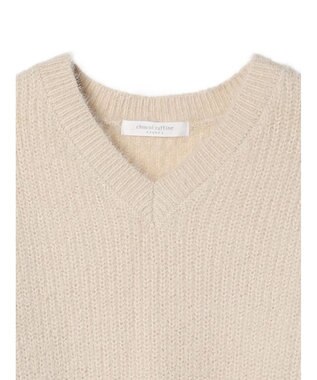 Green Parks フェザーＶネックニットプルオーバー Ecru