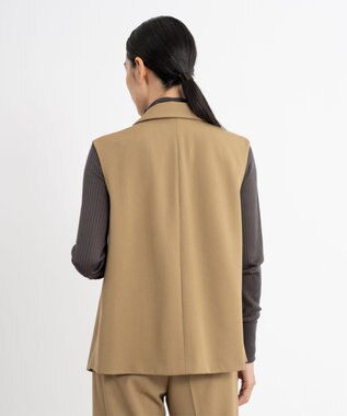 23区 【エステータ】ウールギャバジン アシンメトリーデザイン ジレ ベージュ系