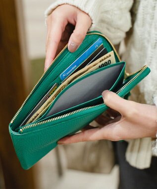 Atelier nuu 日本製 タッセルレザー loop ロングウォレットS グリーン