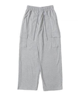 WEGO 【ウエストゴム】スウェットカーゴパンツ グレー