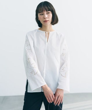 UNFILO L エンブロイダリー ブラウス オフ