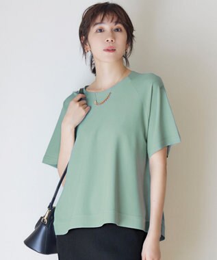 【接触冷感・UVカット・洗える】クレープストレッチAライン ニット