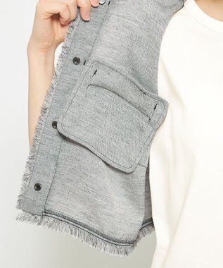 uncrave リネンライクツイル ジレブラウス グレー