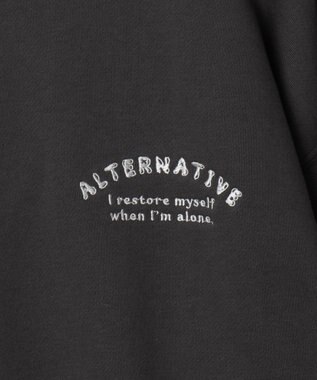 WEGO 【ユニセックス着用ITEM】ストレートラインロゴグラフィックプルオーバー ブラック中濃色