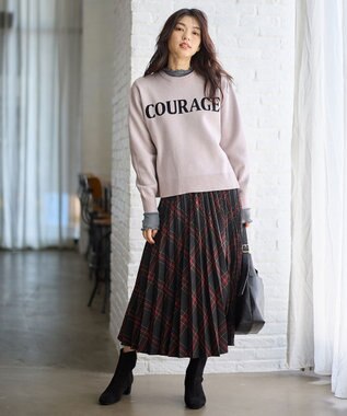 ANY 【洗濯機可】スウェットライクロゴニット オイスター