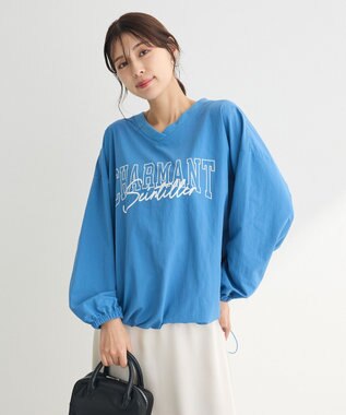 Green Parks ナイロンロゴＶネックプルオーバー Blue