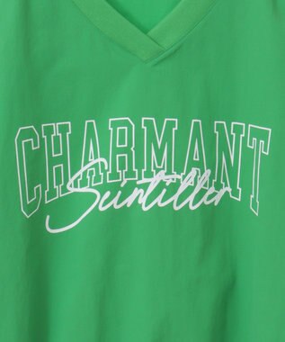 Green Parks ナイロンロゴＶネックプルオーバー Light Khaki