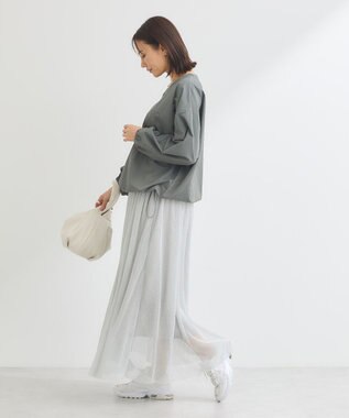 Green Parks ナイロンロゴＶネックプルオーバー Light Gray