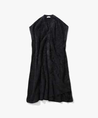 ATON ROYAL FUR CASHMERE | Vネックドレス BLACK