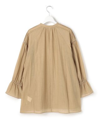 23区 【先行予約】リネンミックスシアースラブ ギャザーブラウス ベージュ系