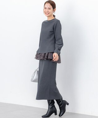 組曲 L 【WEB限定】スポンディッシュニットアップ グレー系