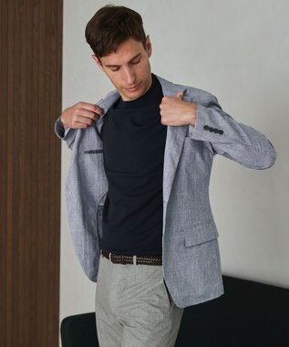 GOTAIRIKU 綿とポリのいいとこどり【洗濯機可】テーラード DRESS BIZ ニットTシャツ ネイビー系