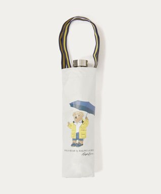 MOONBAT 【 遮光率100％/遮熱/UV/軽量】POLO RALPH LAUREN（ポロ ラルフローレン）晴雨兼用日傘  レインベア  折りたたみ傘 オフホワイト
