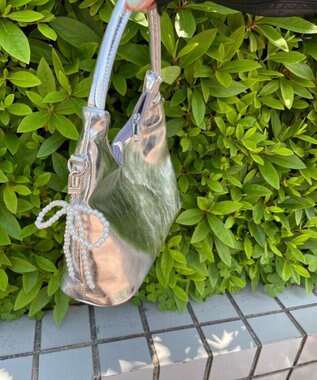 WEGO シンプルパールリボンキーホルダー 柄1