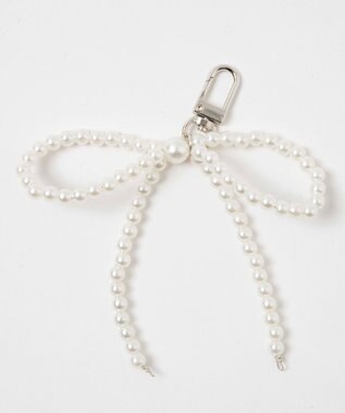 WEGO シンプルパールリボンキーホルダー 柄1