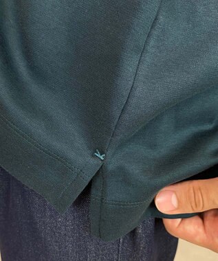 KASHIYAMA 【シルケット加工】コットンタートルネックカットソー ディープグリーン