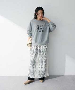 Green Parks オーバーサイズロゴ裏毛プルオーバー Gray Mixture