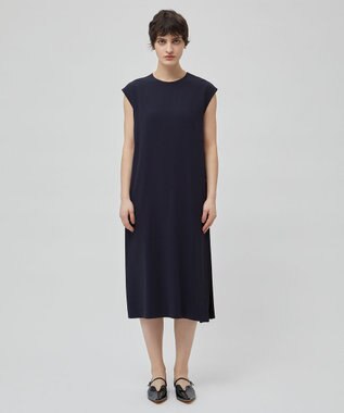 BEIGE， CINDY / サイドタックドレス Navy×Black