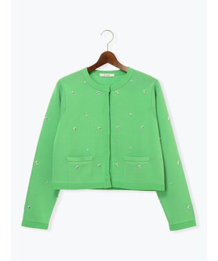 Te chichi パールビジューニットライトジャケット《2026 spring catalog item》 グリーン