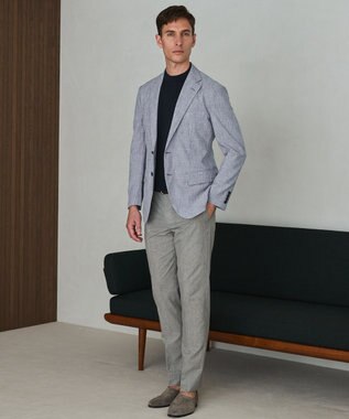 GOTAIRIKU 綿とポリのいいとこどり【洗濯機可】テーラード DRESS BIZ ニットTシャツ ネイビー系