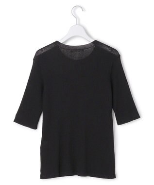 ICB L 【先行予約】 リネンブレンドシアー クルーネックリブニット ブラック