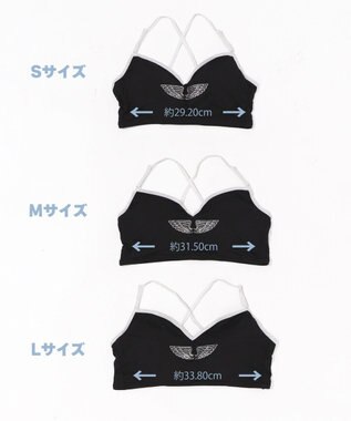 WEGO 【ブラトップ＆ショーツセット】Liliane　Ciel　フェザーラメ ブラック