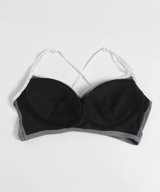 WEGO 【ブラトップ＆ショーツセット】Liliane　Ciel　フェザーラメ ブラック