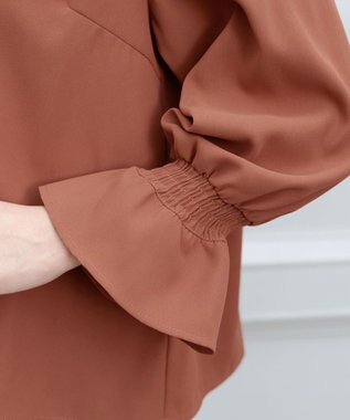 Tiaclasse L 【洗える】フレアカラーブラウス ピンク