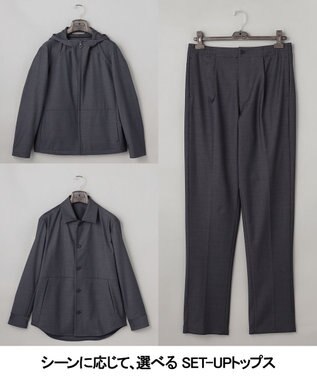 GOTAIRIKU カジュアルセットアップ対応【洗える/ストレッチ】YUNSA ライトパーカ グレー系