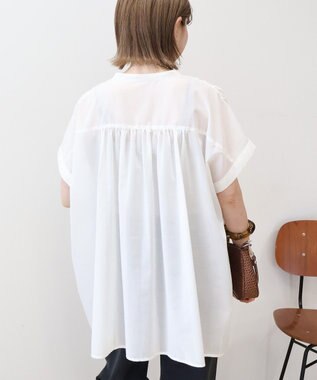 AMERICAN HOLIC 【予約】【WEB限定】イージーケア+接触冷感 フレンチスリーブギャザーシャツ Ivory