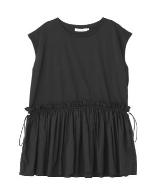 AMERICAN HOLIC 汗染み防止・異素材ペプラムプルオーバー Black
