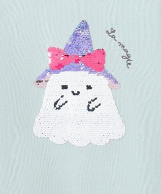 ANY KIDS ミラクルスパンコールトレーナー ミント（おばけ×魔女ネコ）