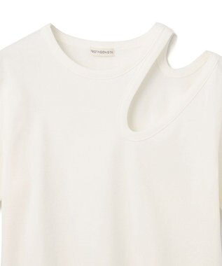 BEIGE， 【WEB限定】PROTAGONISTA / カットアウトTシャツ White
