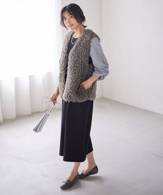 ANY コンビネーションワンピース ブラック×ストライプ