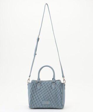 LA BAGAGERIE ランダムプリーツ2WAYハンドバッグ ライトブルー